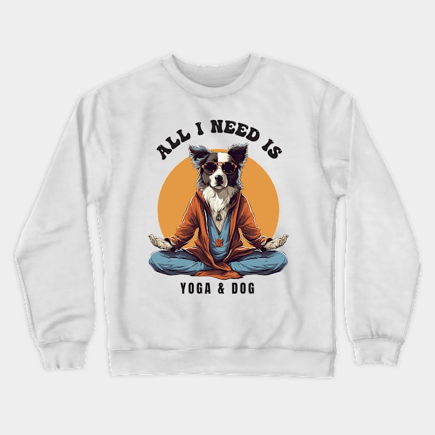 Dog Doing Yoga Crewneck Sweatshirt by Yopi